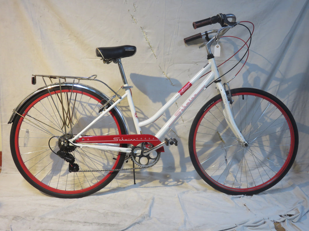 Schwinn Admiral 7spd step-thru white/red 17 inch – BoulevardBikes